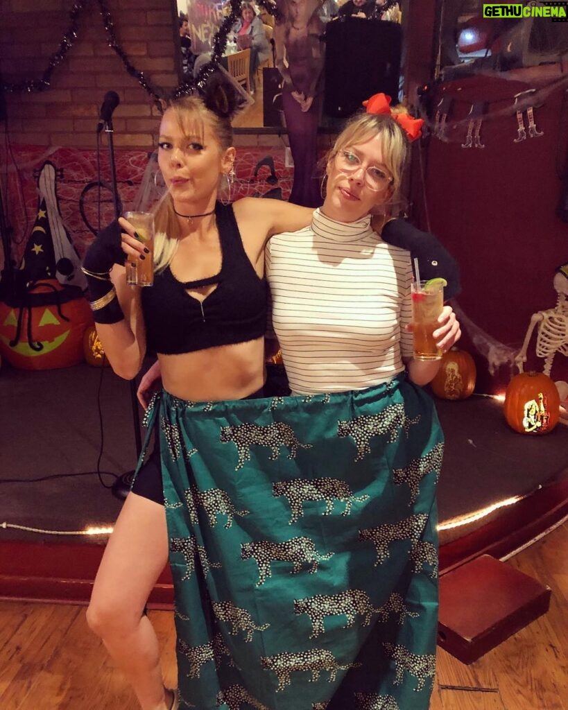 Lily Cowles Instagram - dragged tiffany out to Tiny’s for halloweeen!!! LOL she hates me so much but idc I am gonna go craaaaaazy 2nite! Hold on tite bitch I’m takin this car for a RIDE! #twinning Tiny's Restaurant and Lounge