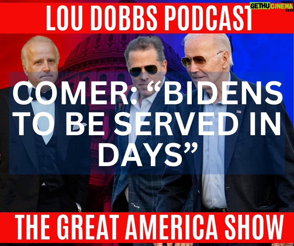 Lou Dobbs Instagram - House Oversight Chairman James Comer says he already made the case against Joe Biden long before they found the last two checks issued to the President. Now they have direct evidence that Joe benefited financially from his family operations. Join us on #TheGreatAmericaShow -- LINK IN BIO!