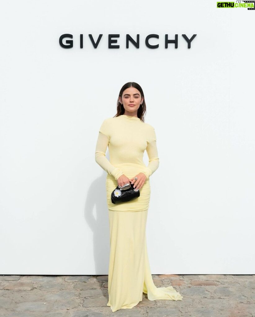 Lucy Hale Instagram - Such a gorgeous time yesterday at the @givenchy show☀️ Congratulations @matthewmwilliams ! Special thank you to @jaoven & @antoinechevillot 💛 Paris, France