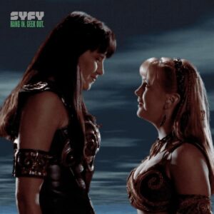Lucy Lawless Instagram - Wait. What? Anyone would think we’re going to kiss for reals. @ayfyfangrrls find out what happens next. #XenaMarathon every Thursday arvo on @syfy