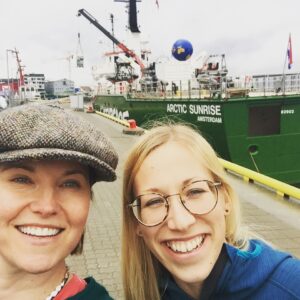 Lucy Lawless Instagram - Me and Carolina Nyberg-Steiser about to board our new home, @greenpeace 's #ArcticSunrise #Tromsø #Norway #SaveTheArctic