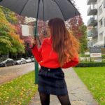 Madelaine Petsch Instagram - Outfit by @majeparis, umbrella by responsible Madelaine. #majegirls