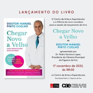 Manuel Pinto Coelho Instagram - Figueira da Foz, no dia 17 às 18:30h, no centro de artes e espetáculo podem assistir presencialmente ao lançamento do novo livro do professor.
Não perca esta oportunidade, venha conhecer o professor pessoalmente e pode ainda ter um livro autografado.

Esperamos por si ✨