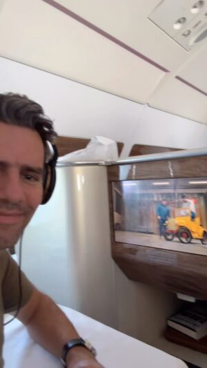 Marc Priestley Instagram - Look at these clowns on the inflight TV!