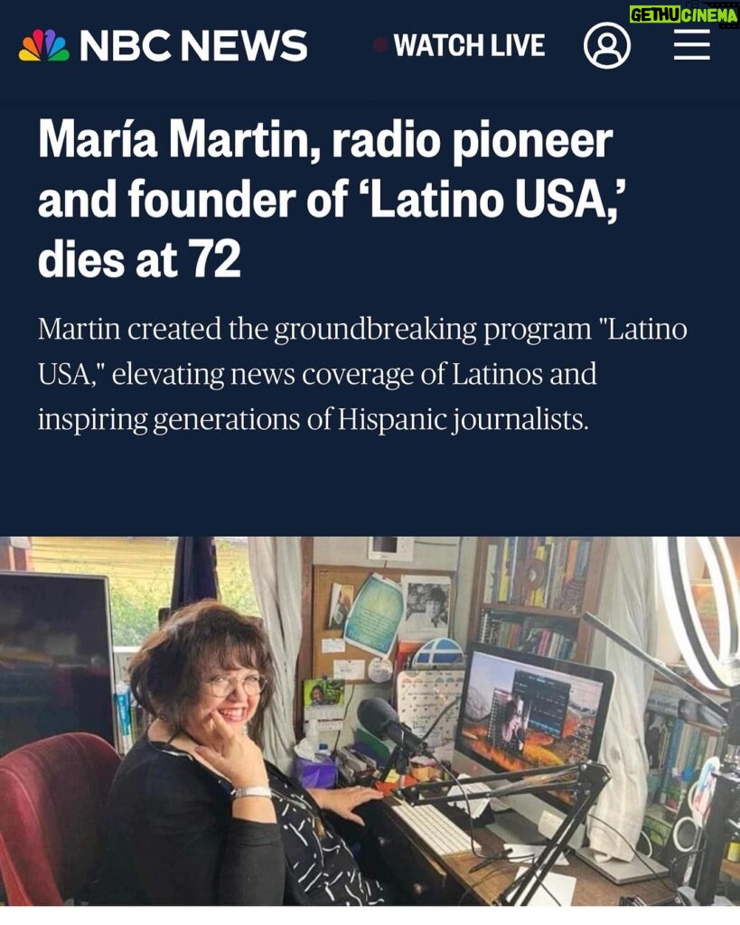 Maria Hinojosa Instagram - https://www.nbcnews.com/news/latino/maria-martin-dies-latino-usa-founder-latina-radio-pioneer-rcna127766 RIP MEM Gracias @suzgamboa 🙏🏽🙏🏽🙏🏽🙏🏽🙏🏽💔
