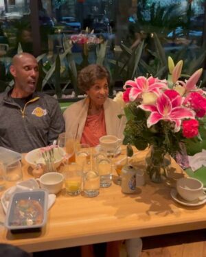 Marla Gibbs Instagram - We were celebrating more and had a surprise visit from the talented and sweet @sterlingkbrown What a gift! ❤️❤️❤️