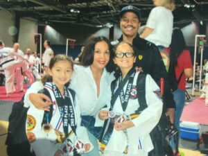 Marlon Jackson Instagram - Carol and I at the kids Taekowndo Tournament.
Noah took 2nd Place in form and Sophia took 2nd place in form and 3rd place in combat sparring. 
#studypeace marlon jackson 
#bekind carol jackson