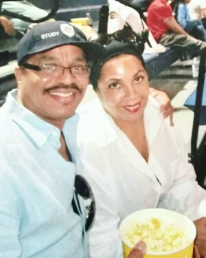 Marlon Jackson Instagram - Carol and I  hanging out at a game enjoying each others company.
#bekind carol jackson 
#studypeace marlon jackson