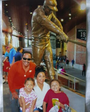 Marlon Jackson Instagram - Hanging out with the family at SunTrust Park behind us is the great Hank Aaron .
#bekind caroljackson 
#studypeace marlon jackson