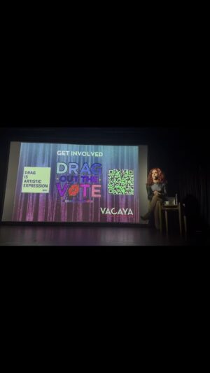 Marti Gould Cummings Instagram - I’m grateful to not only have been able to perform this week but to host a talk back about anti trans & anti drag laws, as well as about recent hate crimes against members of our community.

Thank you @myvacaya for allowing me to use one of my show slots to host this.

@dragoutthevote @aclu_nationwide