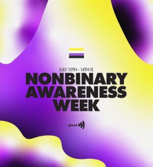 Marti Gould Cummings Instagram - July 10-14 is #nonbinaryawarenessweek 

I first came out at 14 but also felt there was still as missing part of who I was. Towards my late 20s that missing part of me started to make sense & I came out all over again.

As attacks on our non binary & trans community rise we must stay loud & proud with who we are.

Love to all my siblings out there discovering new parts of themselves!