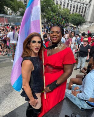 Marti Gould Cummings Instagram - Honored to share space & speak alongside @qween_jean at @queermarch 

Pride is a protest