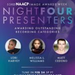 Matt Cedeño Instagram - Had some fun presenting for the @naacpimageawards with #Ruthless costar @melissa.l.williams! Check it out tonight @5pm PST Los Angeles, California