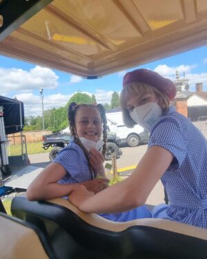 Meesha Garbett Instagram - Behind the scenes of #matildamusicalmovie part 1 🤍 there’s more coming so keep a look out on this pageee #behindthescenes @winterjarrettglasspool #bts #matildamovie #matilda #redberetgirl #hortensia