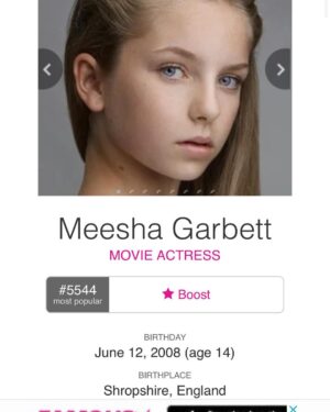 Meesha Garbett Instagram - Feeling privileged and honoured to be on the @famousbirthdays website ❤️ Feel free to give me a boost 😉😅 #famousbirthdays #matildamovie #matildathemusical #redberetgirl