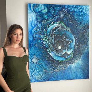 Melis Babadağ Instagram - 💙 90x110 Akrilik
Detaylar ➡️ @melisbabadag.painted