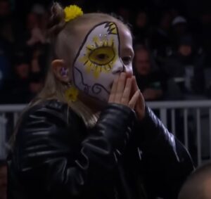 Melissa Cervantes Instagram - I'll tell you what, we were #loudasthunder last night with this war paint at #Homecoming #AEWDynamite @aew Which picture do you like the best? Drop it in the comments #thunderarmy