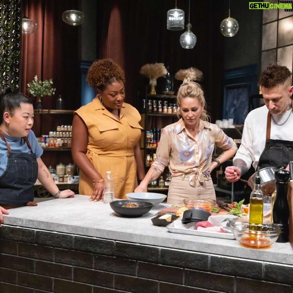 Michael Voltaggio Instagram - Premiering @foodnetwork Tuesday, September 19th at 9pm- Titans vs @meilin21 Tournament of Champions winner Chef Mei Lin brings her competitive edge to @bobbyflay ‘s Triple Threat kitchen. As Michael Voltaggio's former sous chef, she's ready to show that the student can outcook the master and the rest of team Titan. Then, judge @stephanieizard will decide if Mei Lin's winning streak has come to an end.