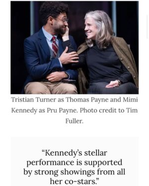 Mimi Kennedy Instagram - Wow. This review lets me know we are giving this beautiful play with all the heart and clarity we have sought to build into it over the period of rehearsals and performances. This is what I thought acting was about when I dreamed of it as a child. All my roles, stage or screen, have given me something I needed in the lessons of a lifetime. But this role, at this age ( I’ve outlived my own dear mothers lifetime by three years now) echoes deep, and this reviewer articulates why. I’m so glad it is being conveyed across the footlights ( To my fright, this production actually employs some footlights!!)
Happy St. Patrick’s Day, everyone. May all our old hungers be fed, and may generosity create enough shared nourishment for all, even in a struggling world.
 ☘️☘️☘️