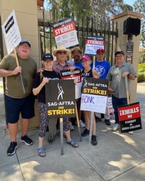 Mimi Kennedy Instagram - Met up with Eddie Gorodetsky today on the @sagaftra picket line. As well as fellow actress @emelle4real 
writers Mike Rowe, Eddie Dana Gould & Tony Desena. I also got to reunite with a longtime friend of Mitch Ryan & we had a wonderful chat sharing our memories of him. 

#sagaftracommunity 
SAG-AFTRA-WGA Solidarity
#sagaftrastrike
#SAGAFTRAstrong 
#Solidarity
@wgawest @wgaeast @sagaftrafound