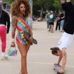 Miss Abby OMG Instagram - Queer Pride was amazing!🌈😍👏🏽 I didn’t choose the skate life, the skate life chosen me🛹 (I can’t skate for shit , just stood 2 sec on a skate lol) Picture: @analoogdialoog #missabbyomg #pride #queer #skate #rainbow #bighair #dragqueen #queen #abbyomg #tattoos #cool #mom Museumplein