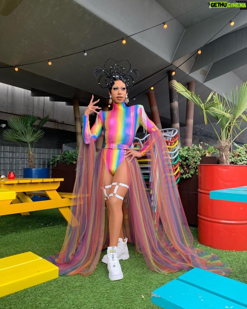Miss Abby OMG Instagram - Happy Pride Bitches!!!🌈✨👏🏽 I wanna thank @sabinestaartjes for this iconic pride outfit! You really touched my fantasy bone and helped me create my final fantasy pride lewk. Obrigadoww🦄👏🏽 Hair by the icon: @jason_verwey Shoes: @footlockereu @buffaloshoes #pride #happy #dragqueen #missabbyomg #abbyomg Pride Amsterdam