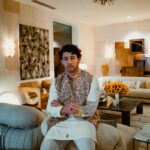 Nick Jonas Instagram - So nice being able to spend a few days by the beach to celebrate Diwali with my friends and family. Thank you @airbnb Styled by @stylebyami Designed by @sabyasachiofficial