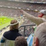 Nick Knowles Instagram - Great day out at the rugby with @katie.dadzie and catching up for a proper giggle with @johnnyherbertf1 also saving my beer from a foot related incident with @benshephardofficial and having a snog with him. Public apologies to the guy with the hood in front as we tried to see how many empty beer glasses we could get in his hood - 14 for the record - top lads all from @rasenrufc and finally a deserved French victory and great singing and good to see Asterix & Obelix amongst us!