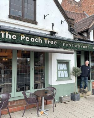 Nick Knowles Instagram - Great to catch up with my buddy and superstar chef @chefchrisburt who is back running but more importantly, cooking @thepeachtreeshrewsbury 
I literally drive from the Cotswolds to eat this man’s food. If you haven’t been to this restaurant and you live anywhere near the place do yourselves a favour and give it a go.
Thank you also for the support for the charity my friend
I have no financial interest in the restaurant - I just think people should know how good it is