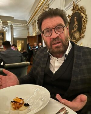 Nick Knowles Instagram - Wonderful romantic valentine’s with my lovely Katie at the incomparable @clivedenhouse restaurant - lovely service - a little too much wine and as you can see my best romantic face😂 the last pic was me saying “one langoustine?” If the dish is a langoustine dish it should have more than one langoustine - there was more noodle than langoustine! But that’s posh food for you sometimes. The meal was absolutely world class delicious - as were the wines. And all in such a beautiful historic setting.
And yes I paid for the meal - I just think people should know how magical it is - just put two langoustine or three on the langoustine dish 😳😂