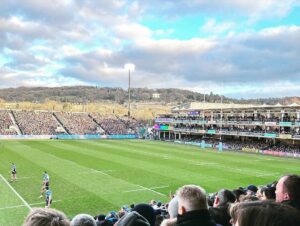 Nick Knowles Instagram - Great day @bathrugby and my boy’s first local Derby playing @officialgloucesterrugby 
Thank you to everyone there at Bath - especially the crowd who were all great to be around - top father and son day out