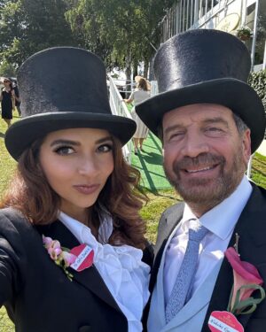Nick Knowles Instagram - Magnificent day out with my love  @katie.dadzie and @hippocochrane and @thedoncc - lovely to dress up once in a while - hot day so may have over rehydrated - finishing with a lovely meal at our favourite @bluebellsrestaurant 
Magical summer memories made ❤️