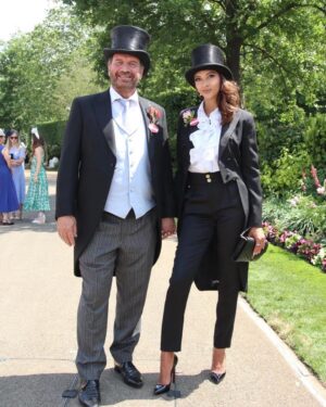 Nick Knowles Instagram - Magnificent day out with my love  @katie.dadzie and @hippocochrane and @thedoncc - lovely to dress up once in a while - hot day so may have over rehydrated - finishing with a lovely meal at our favourite @bluebellsrestaurant 
Magical summer memories made ❤️