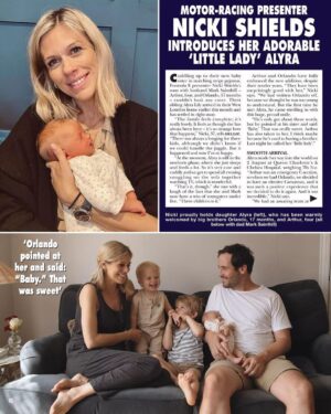 Nicki Shields Instagram - A sneak peak into this weeks HELLO mag! ❤️ 
Delighted to share some pics at home with the family. Pick up a copy for the full feature. A big thank you to the team at @hellomag for sharing our news of bumps and babies over the years of this mad old journey! 
Also thank you to @romybecker.photographer for capturing these special moments. 
I hope you like ❤️ 

#hellomag #family #AlyraLily #LandoLouie #ArthurBear #home #photoshoot #motorsportpresenter #tv #familylife