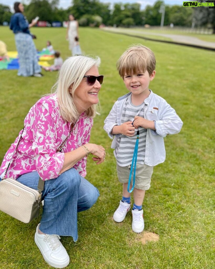 Nicki Shields Instagram - Took the boys to meet some four legged friends 🐎 at the launch of @polointhepark with @chestertons.london and a special visit from @sharkyandgeorgeevents. Feeling pretty in purple wearing @nobodyschild 💜 Arthur wearing MY sunnies! 😎 Thanks for having us! #family #polointhepark #nobodyschild #horses #polo #familydayout Ham Polo Club