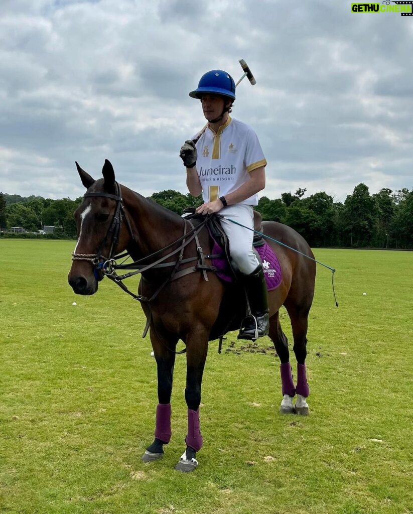 Nicki Shields Instagram - Took the boys to meet some four legged friends 🐎 at the launch of @polointhepark with @chestertons.london and a special visit from @sharkyandgeorgeevents. Feeling pretty in purple wearing @nobodyschild 💜 Arthur wearing MY sunnies! 😎 Thanks for having us! #family #polointhepark #nobodyschild #horses #polo #familydayout Ham Polo Club