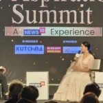 Niharica Raizada Instagram - Wonderful and Aspirational My talk at the l'Aspiration Summit in Chandigarh! #NiharicaRaizada Hair @just_joggi Makeup @reet.sharma11 Designer Stylist @banthia.kapil Brand @aynaaworld Thank you Shukla ji and Jyoti ji And thanks to @network18group @tv18newsnetwork