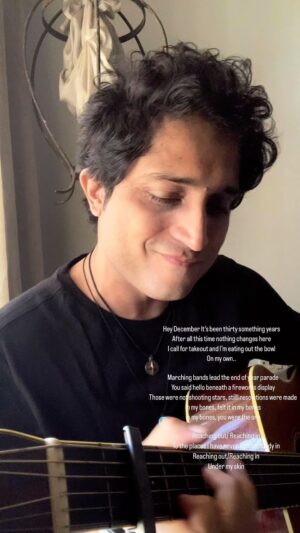 Nikhil D'Souza Instagram - Goodbye, 2022. Here’s a ditty “Hey December” about bumping into someone at a new years party and hoping it turns out to be more than just a random thing. More lyrics to come, if you guys like it, I’ll make a full version 😎🤘🏼🍻