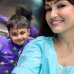 Nisha Rawal Instagram - 🙏 Kavish’s name comes from “कविश” which is also one among the many beautiful names of Lord Ganesha! So, with my little Ganesh by my side, I wish u happy festivities this #GaneshChathurthi May the almighty ward away all evil and bring joy, peace and prosperity to your lives! #GaneshChathurthi2023 . . . . . Outfits: @bunaai @style.diva22