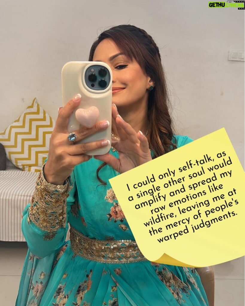 Nisha Rawal Instagram - ♥️ After continuously putting humans before me, I have realized the wrong order - it is "Me First"! Here's how I developed this high quotient of self-love: ♥️At the peak of my adversities, my friends and loved ones left me. I had no one to bank on except my reflection in that mirror. ♥️I had to provide and nurture, embodying both male and female energies for my family. ♥️I could only self-talk, as a single other soul would amplify and spread my raw emotions like wildfire, leaving me at the mercy of people's warped judgments. ♥️I channeled my pain into power and sealed the deal to heal in my own company. ♥️I started focusing on self-growth and invested in myself. ♥️After enduring cheating, abuse, and being stripped of my dignity as a woman, I began concentrating on the kind of human I did not want to raise. ♥️I have found a new relationship with myself and established strong boundaries on how I refuse to be treated. ♥️I am my own BFF. Leave a comment for me to understand what you feel about your relationship with yourself! #NishaRawalDiaries