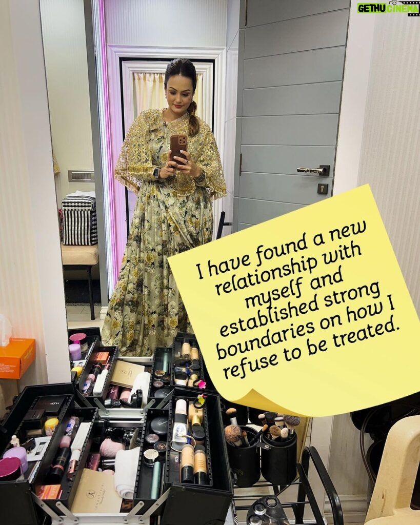 Nisha Rawal Instagram - ♥️ After continuously putting humans before me, I have realized the wrong order - it is "Me First"! Here's how I developed this high quotient of self-love: ♥️At the peak of my adversities, my friends and loved ones left me. I had no one to bank on except my reflection in that mirror. ♥️I had to provide and nurture, embodying both male and female energies for my family. ♥️I could only self-talk, as a single other soul would amplify and spread my raw emotions like wildfire, leaving me at the mercy of people's warped judgments. ♥️I channeled my pain into power and sealed the deal to heal in my own company. ♥️I started focusing on self-growth and invested in myself. ♥️After enduring cheating, abuse, and being stripped of my dignity as a woman, I began concentrating on the kind of human I did not want to raise. ♥️I have found a new relationship with myself and established strong boundaries on how I refuse to be treated. ♥️I am my own BFF. Leave a comment for me to understand what you feel about your relationship with yourself! #NishaRawalDiaries