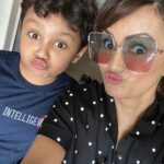 Nisha Rawal Instagram - ♥️ #NoFilter Selfies for life with my #BFF for life @kavishmehra didn’t know my bestie would be born from inside of me! . . #feelingblessed #mamababyduo #5YearsAnd9MonthsOld Mumbai - मुंबई