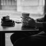 Olivia Swann Instagram – Friday on film ☕️ ⁣
⁣
Had a stroll through Downtown Vancouver with the glorious @noahasanias – a stunning photographer and utter dream of a human 🖤⁣
⁣
#downtown #vancouver #photoshoot #film #coffeemorning #pyrrha #blackandwhite #naturalhair #autumn #chillvibes