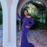 Oprah Winfrey Instagram - It’s a purple kind of night at the @goldenglobes! Thank you for this one-of-a-kind @louisvuitton dress @nicolasghesquiere 💜(📸: @saskialawaks)