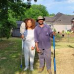 Oprah Winfrey Instagram - Getting ready for a backyard barbecue. My cousin Burnice raking the yard. I’m sorta mopping the patio #classic Nashville, Tennessee
