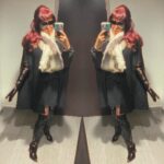 Paige Nicole Mayo Instagram - It’s wet look leather weather in NYC! ❄️ 🌃 🍎 #OOTD #WIW New York, New York