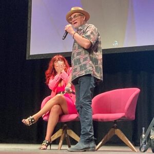 Paige Nicole Mayo Instagram - Couldn’t have timed this photo more perfectly. @comicconwales was a riot with @michael_rooker! 😆 What’s been your favorite #ComicCon moment with @monopolyevents? Let us know in the comments! 👇🏼