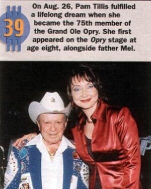 Pam Tillis Instagram - 23 years ago today, I joined the @opry, with Little Jimmy Dickens extending the invitation and @martystuart doing the induction. I’ve made memories I’ll cherish long after I’ve passed the torch to someone else and stepped away from the life of a performer. Until that time, whenever I’m on the road I extend a personal invitation to the audience if they haven’t been. How many times have l stood in the circle thinking (in the words of our precious, legendary family friend Minnie Pearl) and thought “I’m just so proud to be here!” These past 23 years as part of the Opry family have been truly amazing!