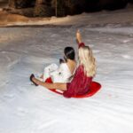 Paris Hilton Instagram - Sliving, Sledding & Serving Looks in Winter Wonderland.🛷👯‍♀️❄️✨🤍 Love you @KimKardashian, always so much fun with you🥰