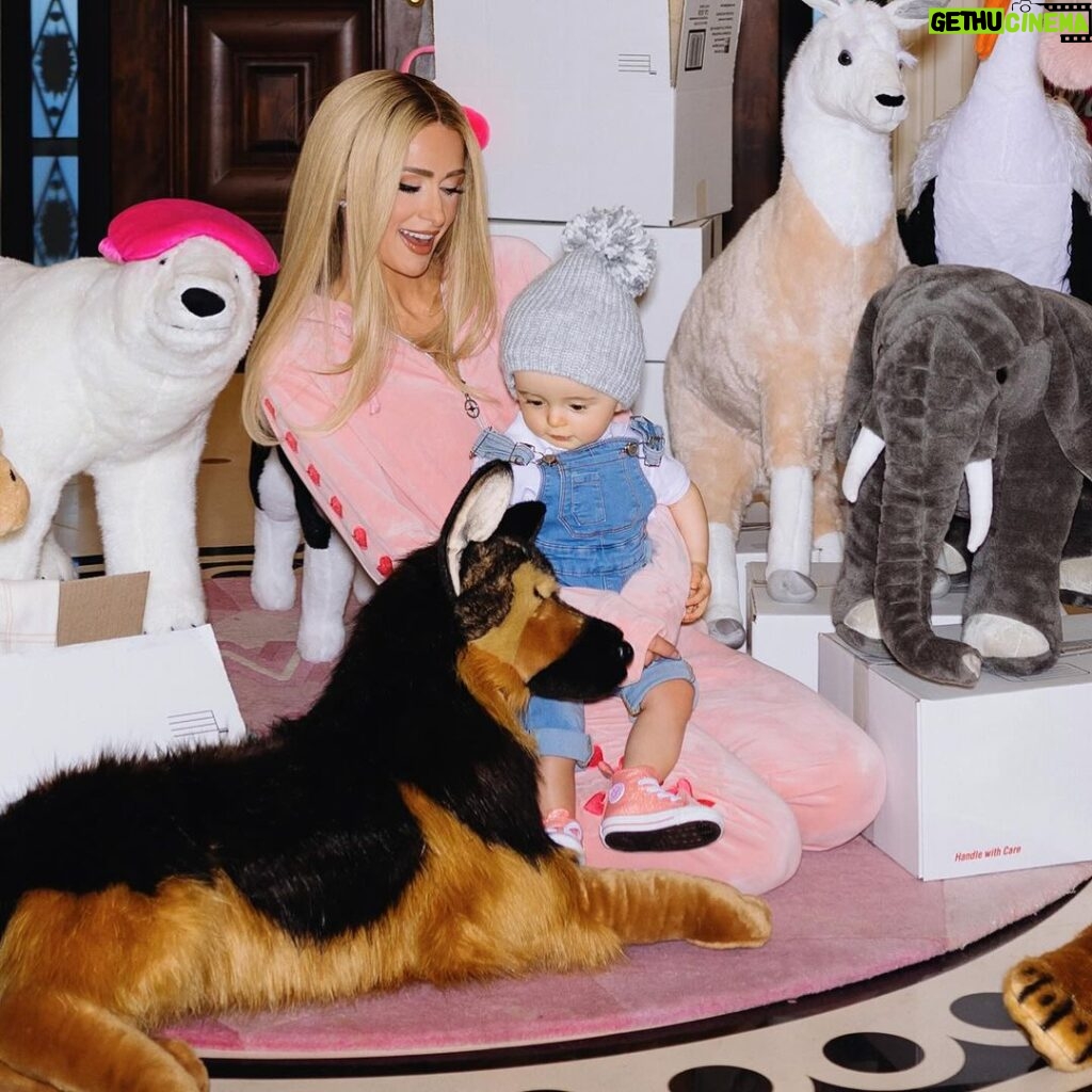 Paris Hilton Instagram - Celebrating with my Birthday Boy ✨🦙🦒👱🏼‍♀️👶🏼🐘🐧🩵✨ Beverly Hills, California